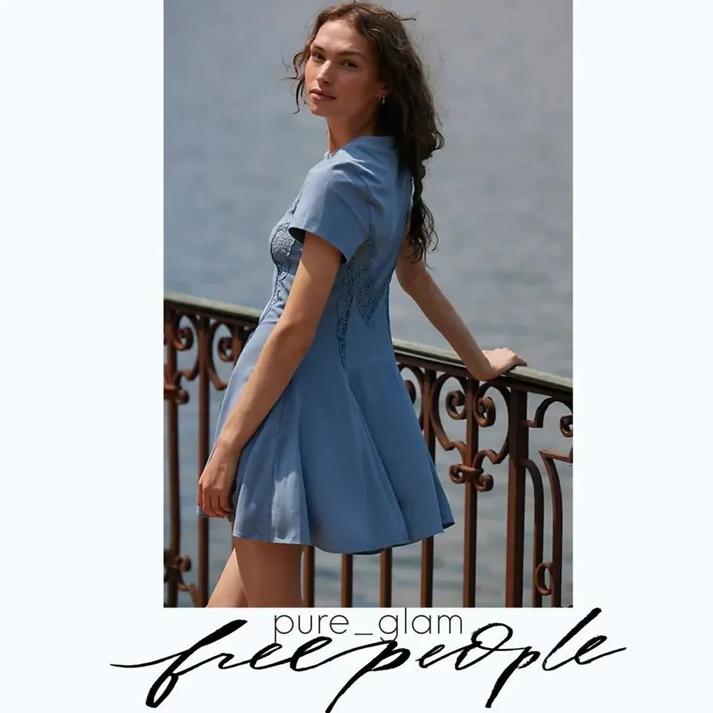 Free People mini dress lace detail